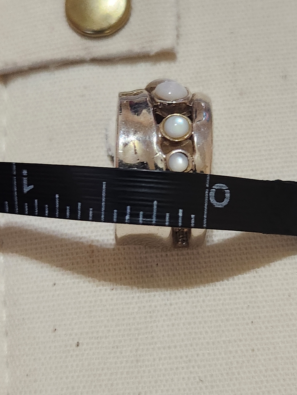 Barse Chunky 925 Sterling Silver Mother of Pearl Modernist Wide Hoop Earrings - Picture 7 of 13